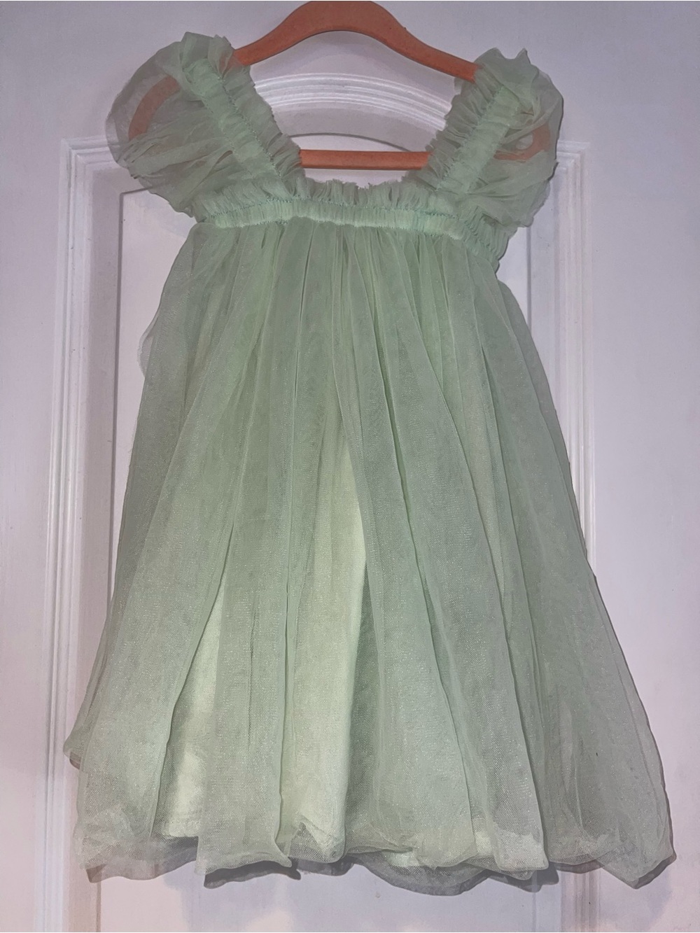 Sheer Mint Green Tulle Dress